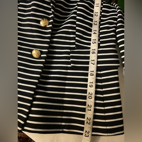 NEW. Banana Republic Black and White Striped Blazer - Picture 8 of 11